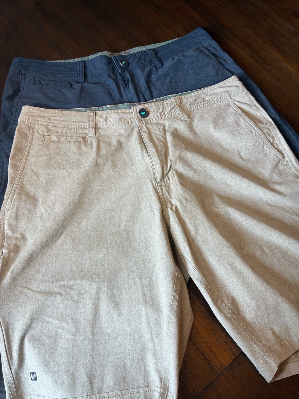 Linksoul Men's Casual Chino Shorts - set of 2,
Beige and Navy